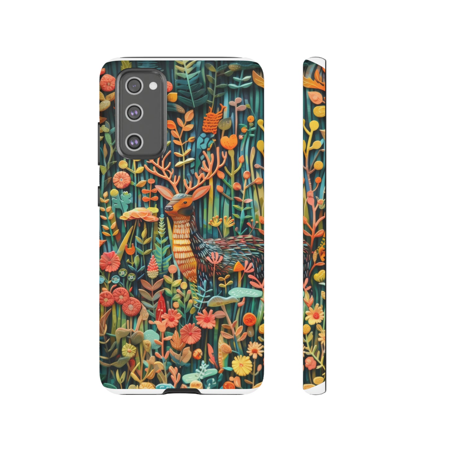 Mystical Woodland Stag iPhone Case, Vibrant Nature Scene, Artistic Protective Cover, Tough Phone Cases