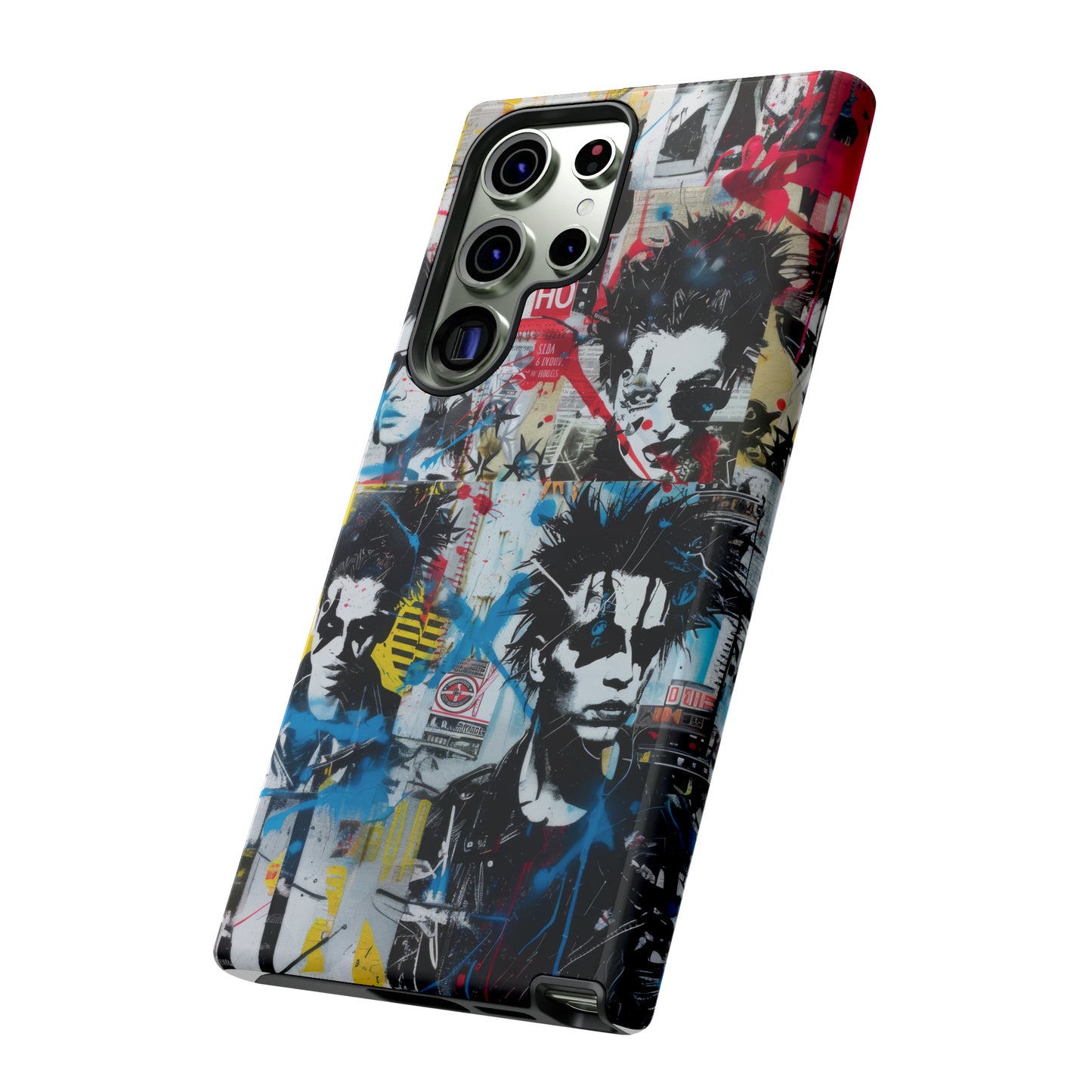 Urban Punk Graffiti Art Phone Case, Durable Protective Cover for Latest Models, Eye-Catching Street Style Accessory, Tough Cases