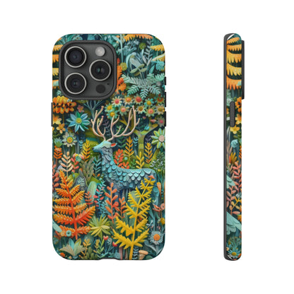 Zauberhafte Waldhirsch iPhone Hülle, Zauberhaftes Fauna- und Flora-Design, Schützende, von der Natur inspirierte Hülle, Robuste Handyhüllen