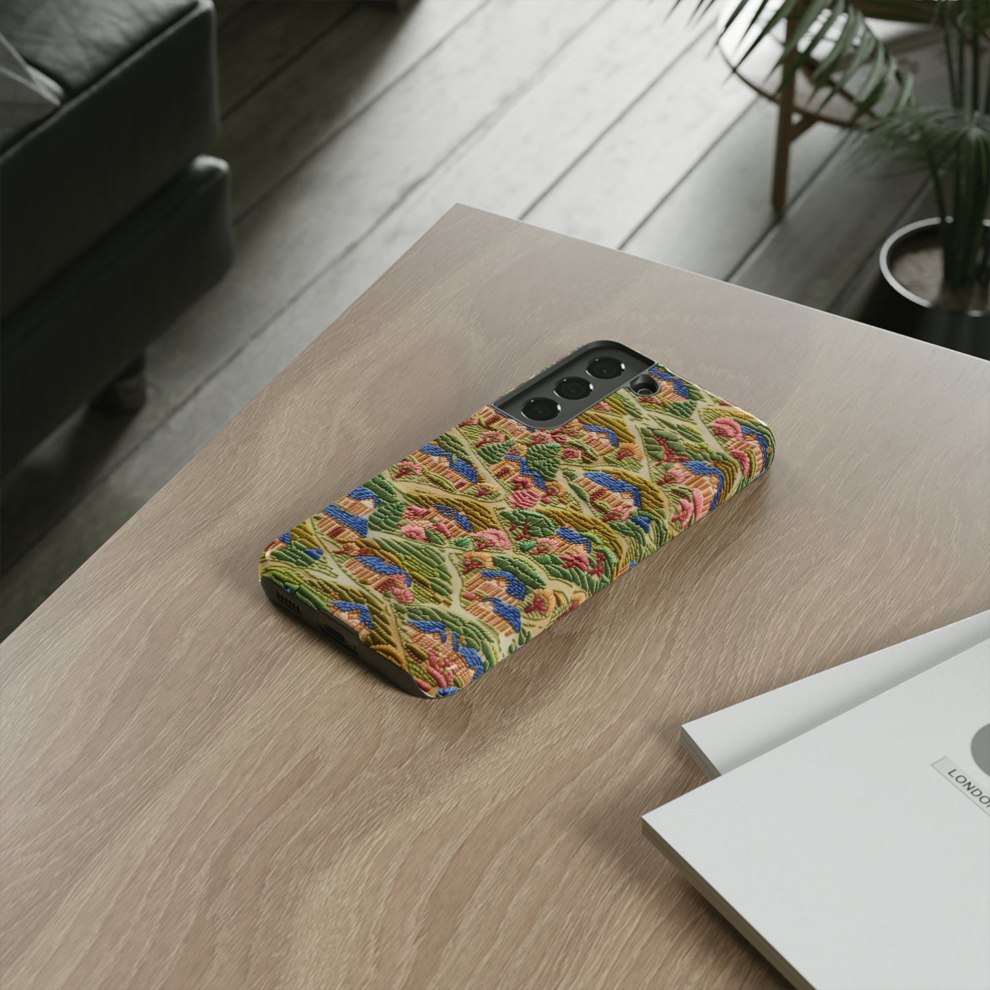 Caratteristica custodia per iPhone trapuntata in stile country, design patchwork affascinante, cover per telefono artistica e protettiva, custodie per telefono resistenti