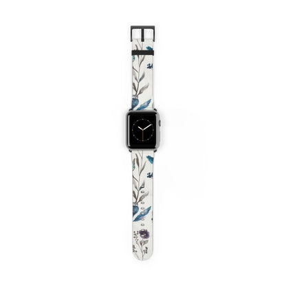 Florale Eleganz Apple Watch Band | Schickes Armband mit botanischem Design. Apple Watch Band Apple Watch Armbänder für Serie 4 5 6 7 8 9 ULTRA SE 38/40/41 mm und 42/44/45 mm veganes Kunstlederband 