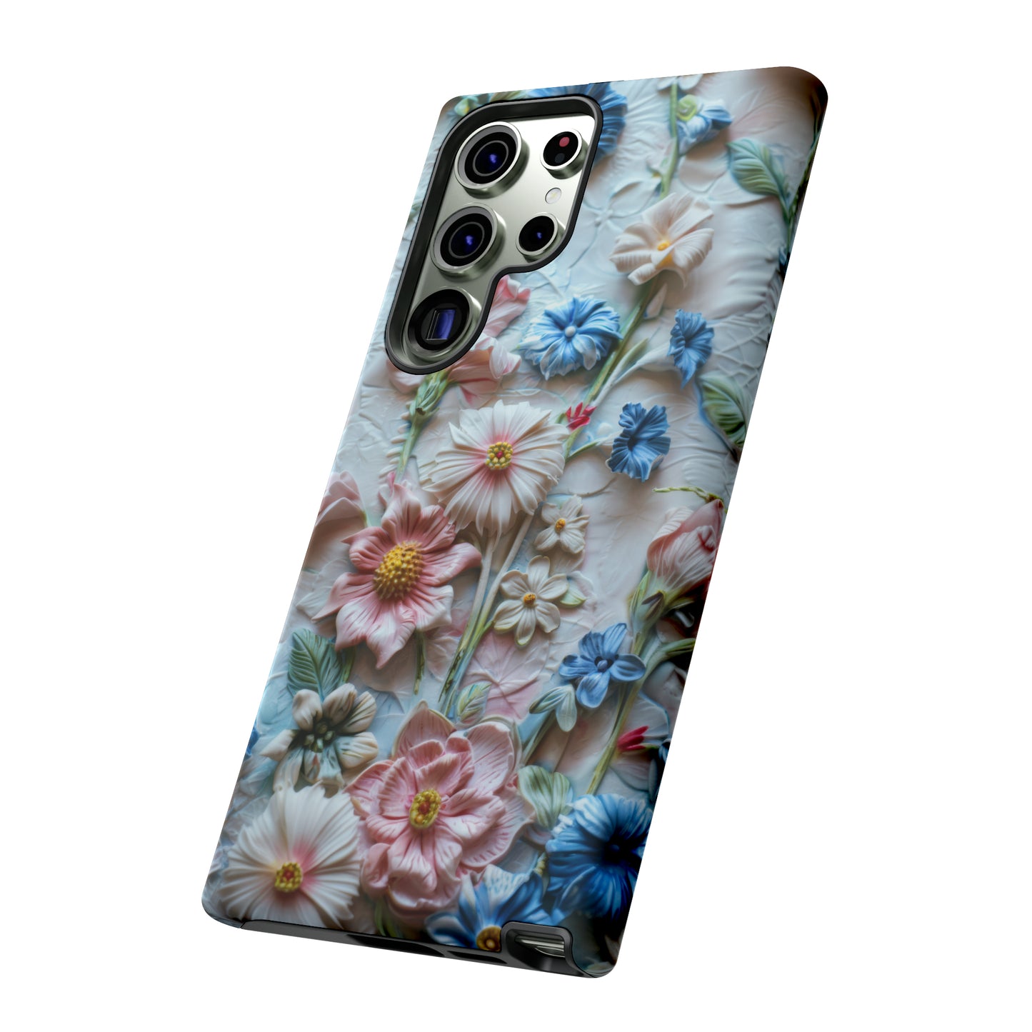 Florale Handyhülle, 3D Blumentextur Handyhülle, Schützendes &amp; stylisches Smartphone Accessoire, Robuste Handyhüllen 