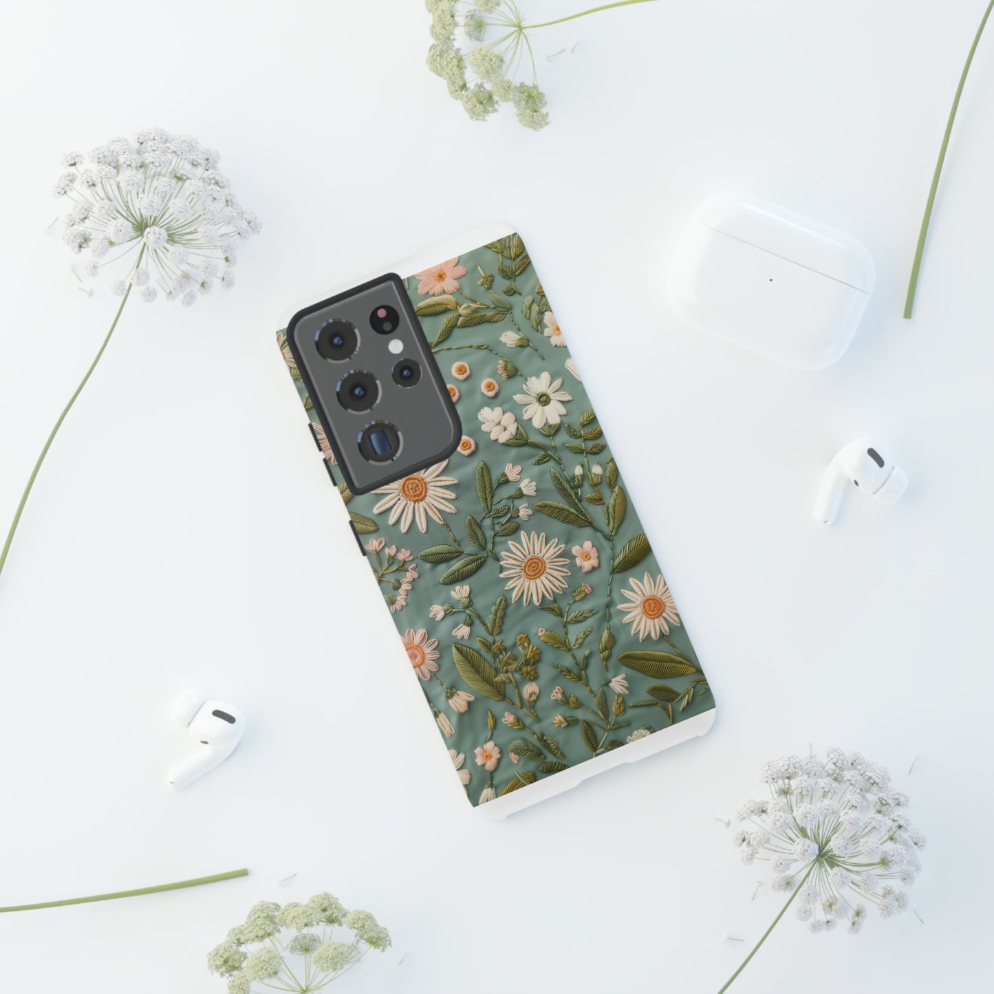 Custodia per telefono Serene Daisy Garden, cover dal design floreale Spring Bloom per smartphone, custodie per telefoni resistenti 