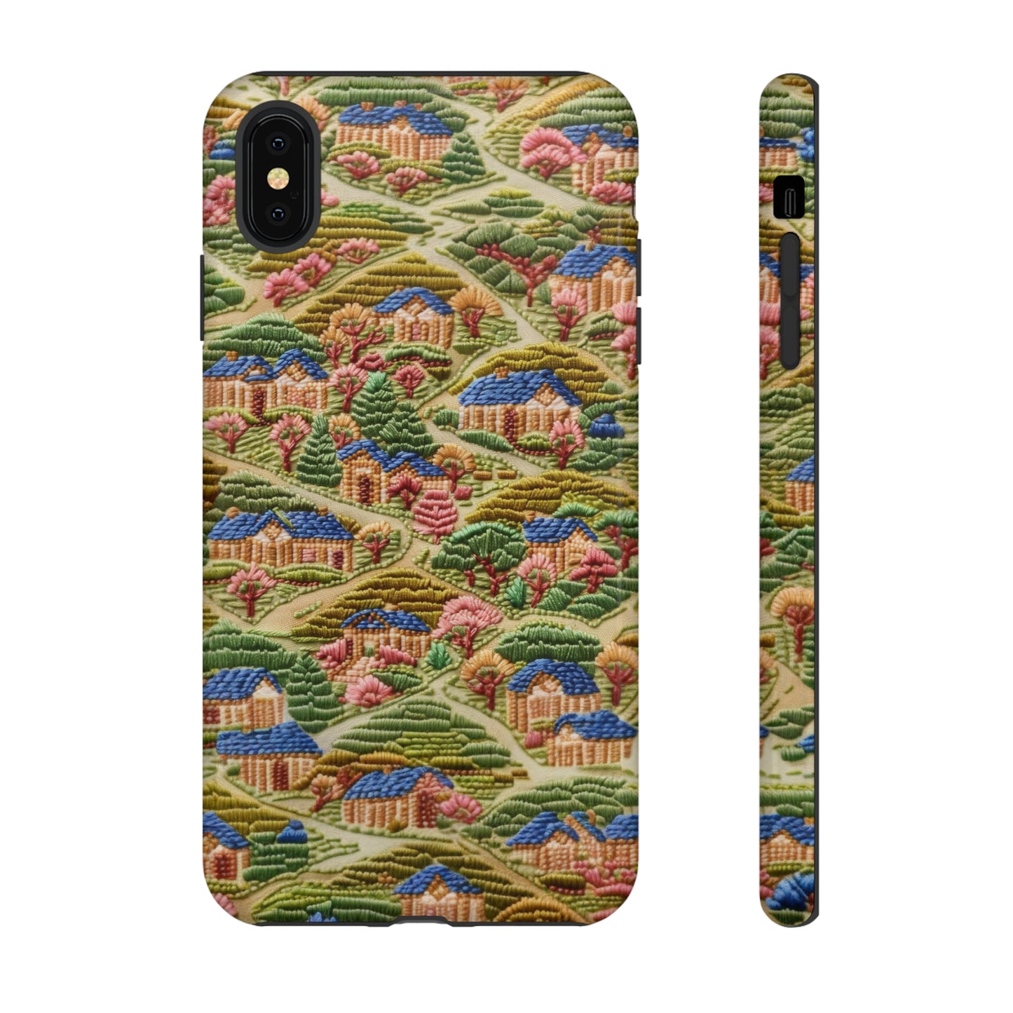 Caratteristica custodia per iPhone trapuntata in stile country, design patchwork affascinante, cover per telefono artistica e protettiva, custodie per telefono resistenti