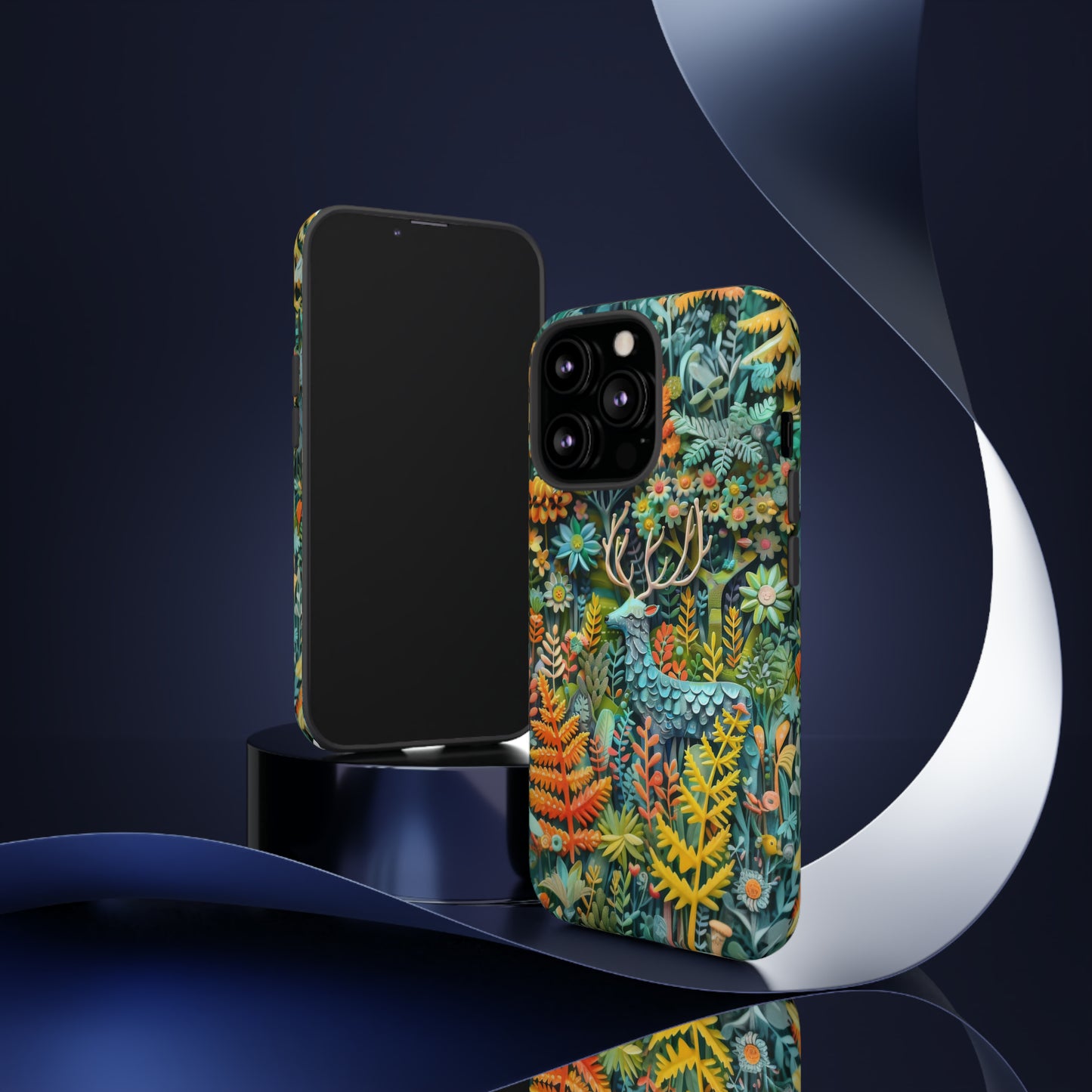 Zauberhafte Waldhirsch iPhone Hülle, Zauberhaftes Fauna- und Flora-Design, Schützende, von der Natur inspirierte Hülle, Robuste Handyhüllen