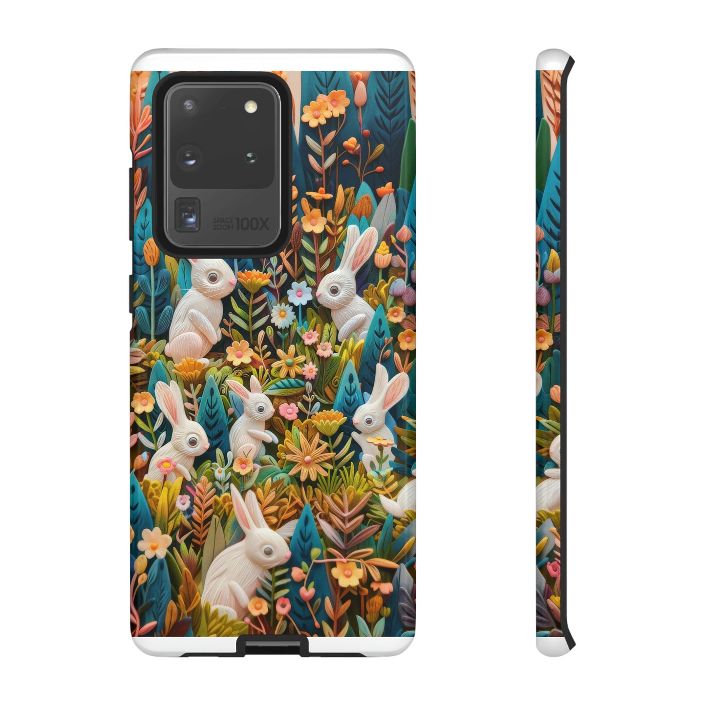 Mystical Garden Bunnies iPhone Case, Enchanted Floral Wonderland, Durable Protective Cover, Tough Phone Cases