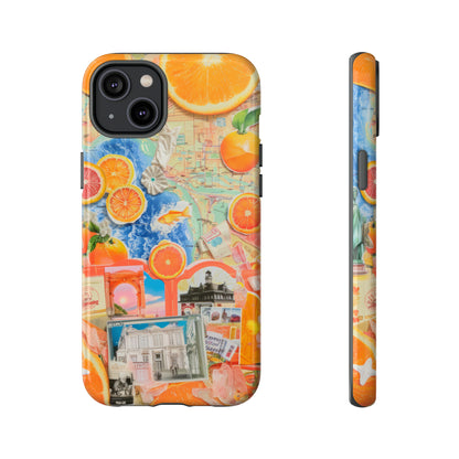 Custodia per telefono collage da viaggio Citrus Escape, design vivace per le vacanze estive per smartphone, custodie resistenti 