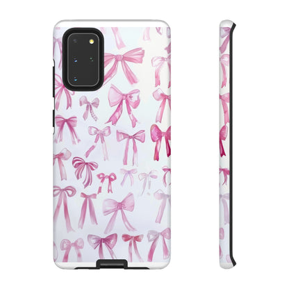 Pretty Pink Bows Phone Case, Feminine Ribbon Design Cover for Smartphones, Charming Accessory, Tough Phone Cases