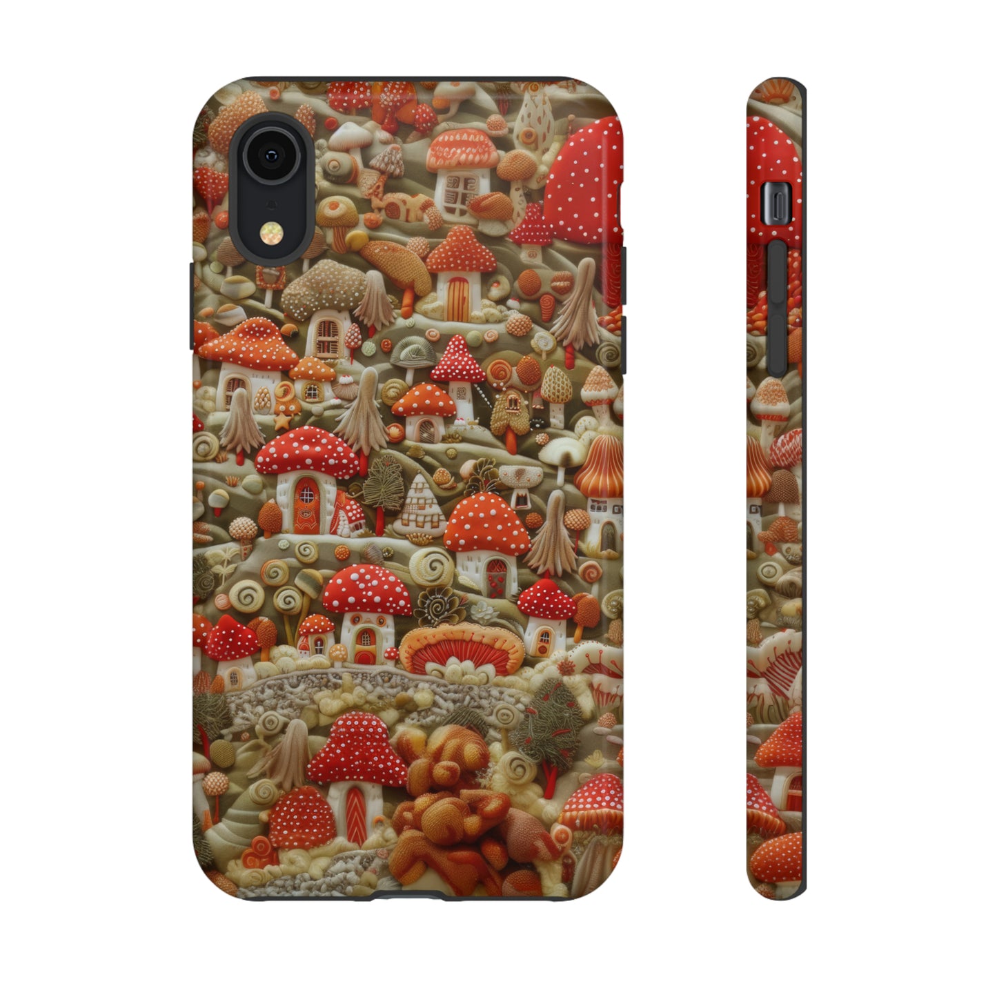 Custodia per iPhone Il villaggio dei funghi incantati, grafica con funghi fantasy, custodia protettiva unica, custodie per telefoni resistenti