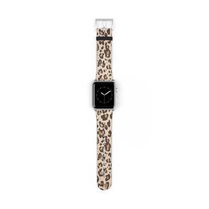 Safari Chic Leopardenmuster Apple Watch Band | Armband mit Wildtiermuster. Apple Watch Band Apple Watch Armbänder für Serie 4 5 6 7 8 9 ULTRA SE 38/40/41 mm und 42/44/45 mm veganes Kunstlederband 