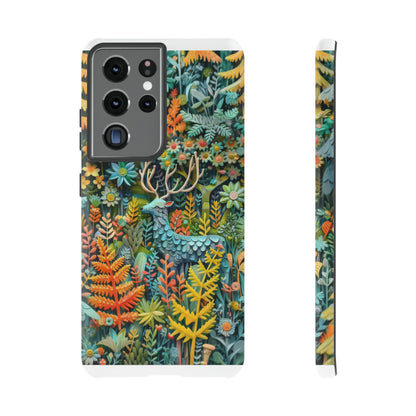 Zauberhafte Waldhirsch iPhone Hülle, Zauberhaftes Fauna- und Flora-Design, Schützende, von der Natur inspirierte Hülle, Robuste Handyhüllen