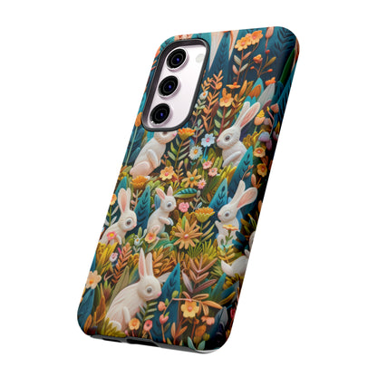 Mystical Garden Bunnies iPhone Case, Enchanted Floral Wonderland, Durable Protective Cover, Tough Phone Cases