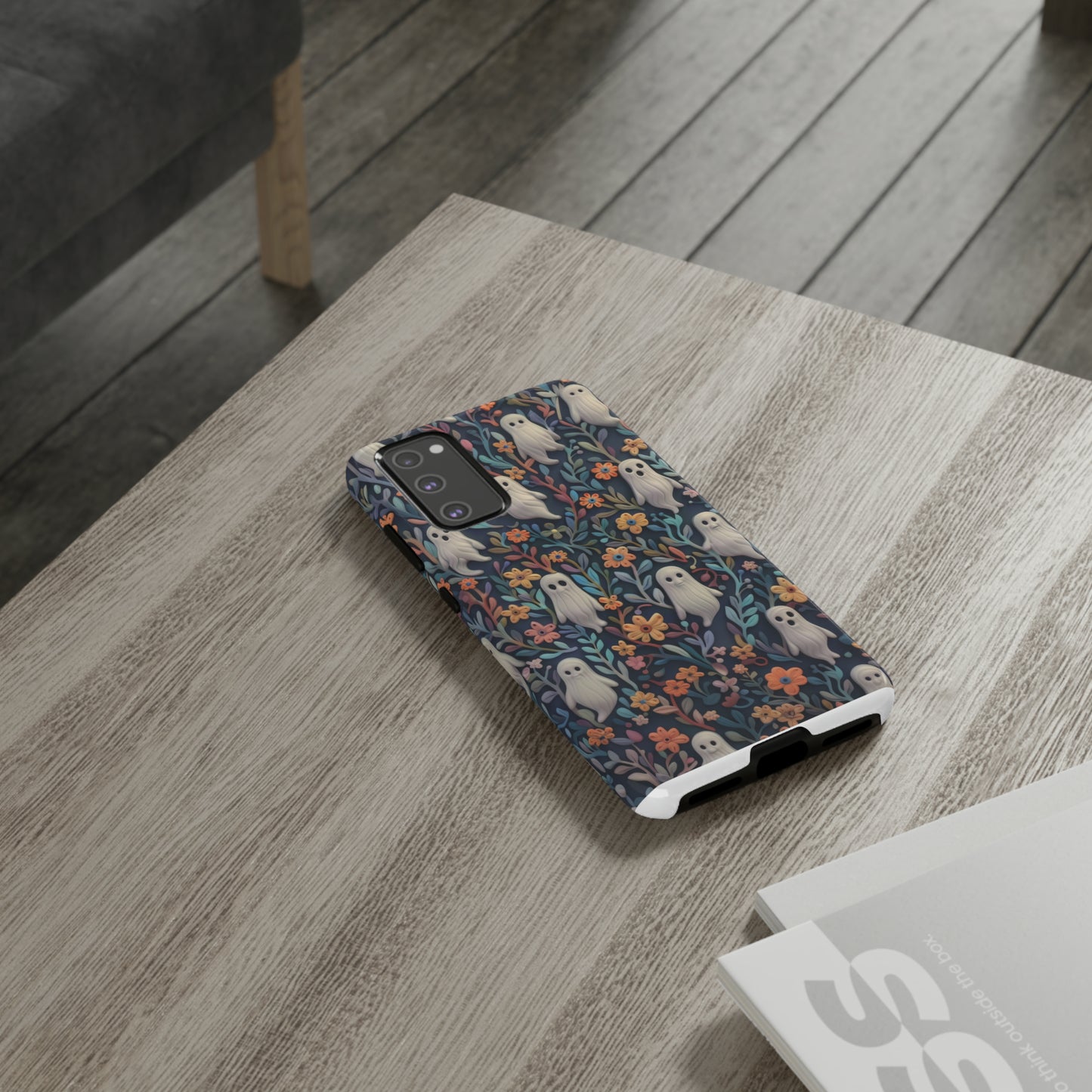 iPhone-Hülle mit floralem Geistermotiv, einzigartiges gruseliges Design, bezaubernde Schutzhülle, robuste Hüllen