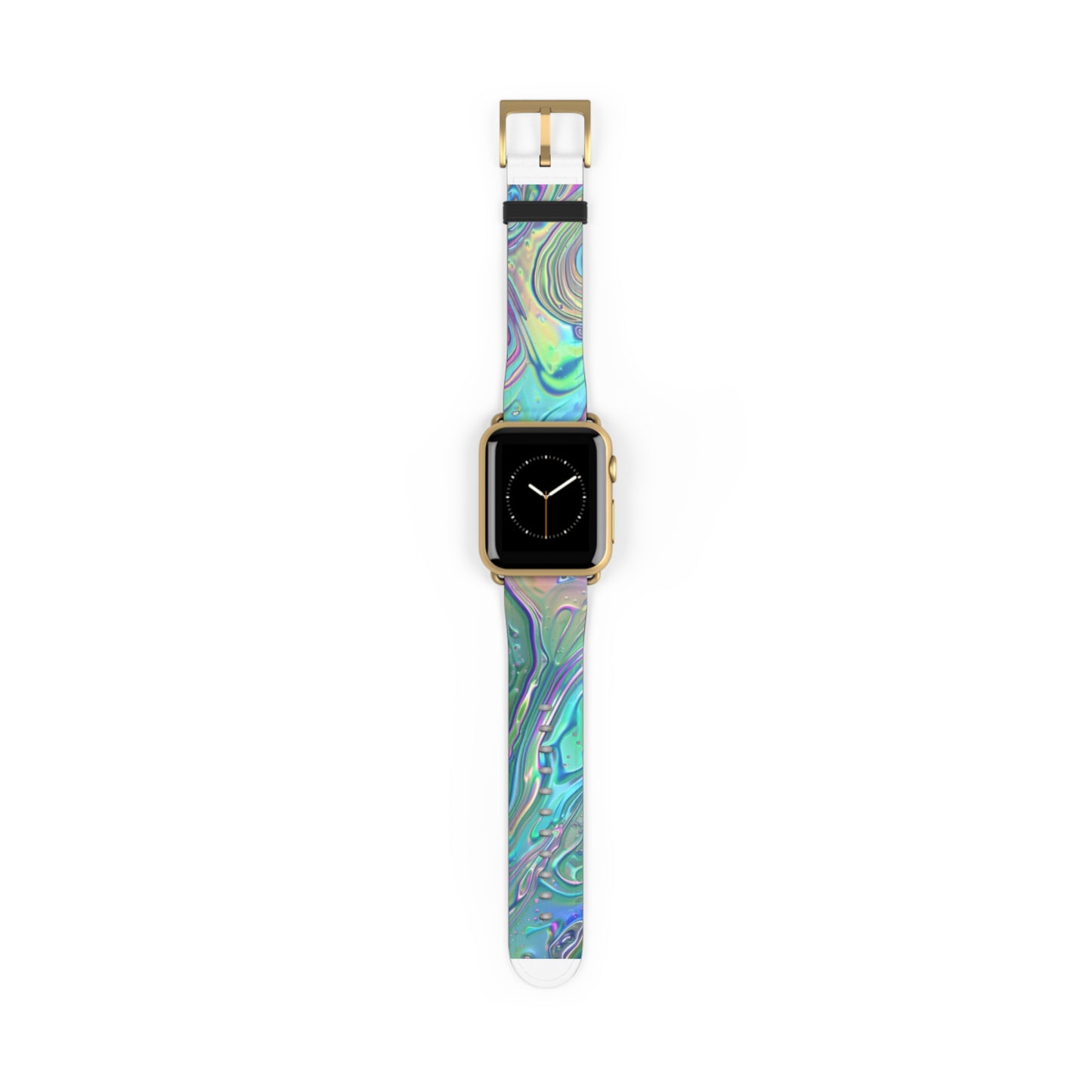 Iridescent Swirl Apple Watch Strap, Holographic Marbled Band, Mesmerizing Accessory for a Futuristic Style Statement. Apple Watch Band Apple Watch Straps For Series 4 5 6 7 8 9 ULTRA SE 38/40/41mm & 42/44/45mm Vegan Faux Leather Band