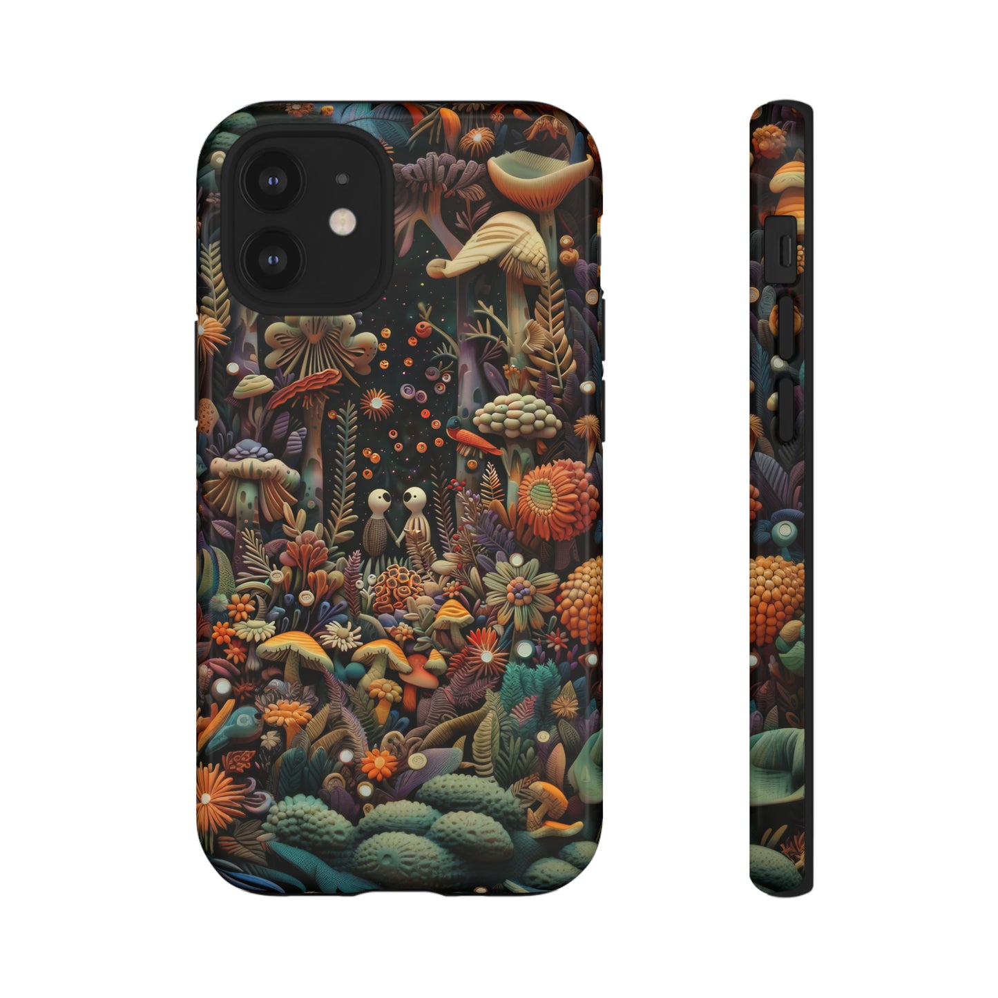 Custodia per telefono Foresta incantata, Design mistico di funghi e foglie, Cover protettiva magica per telefono, Custodie per telefono resistenti