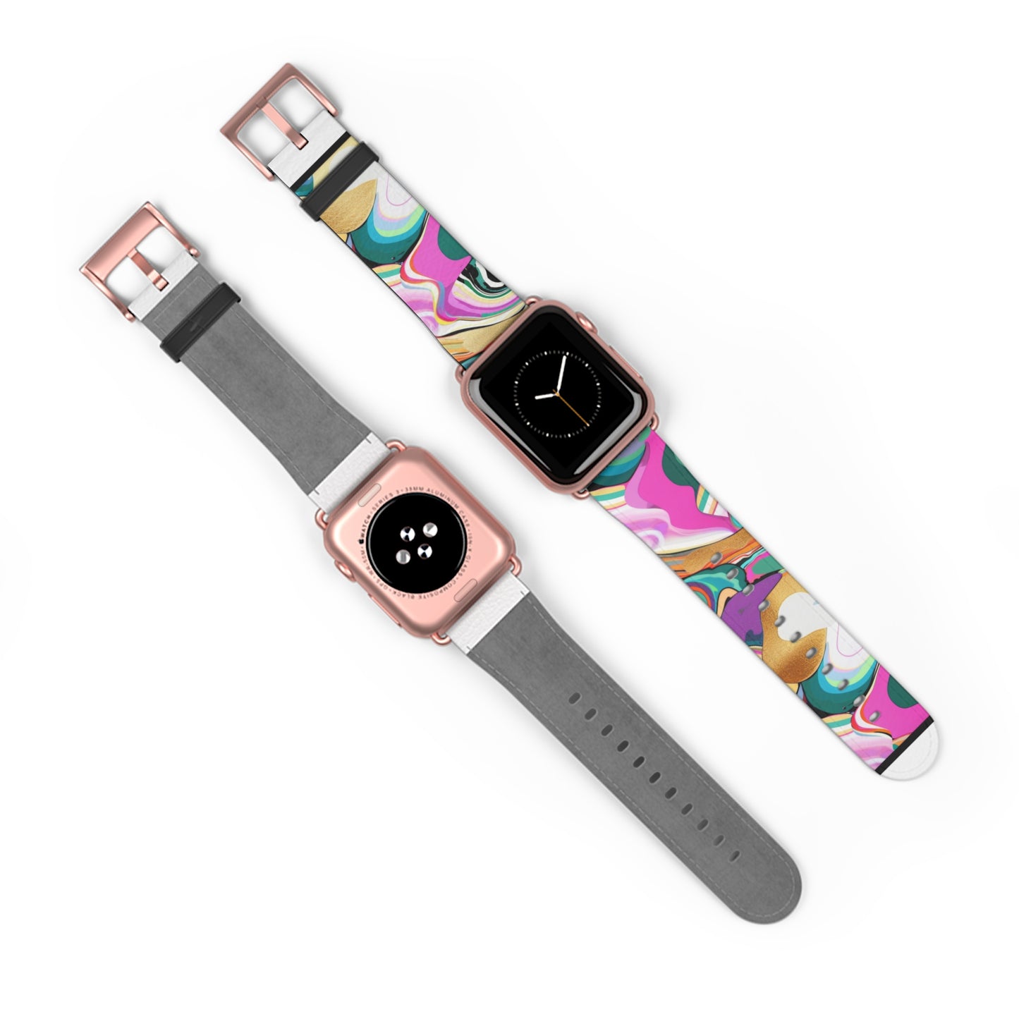 Whimsical Abstract Waves Apple Watch Band, Psychedelic Swirls Smartwatch Strap, Colorful Artistic Wristband Accessory. Apple Watch Band Apple Watch Straps For Series 4 5 6 7 8 9 ULTRA SE 38/40/41mm & 42/44/45mm Vegan Faux Leather Band