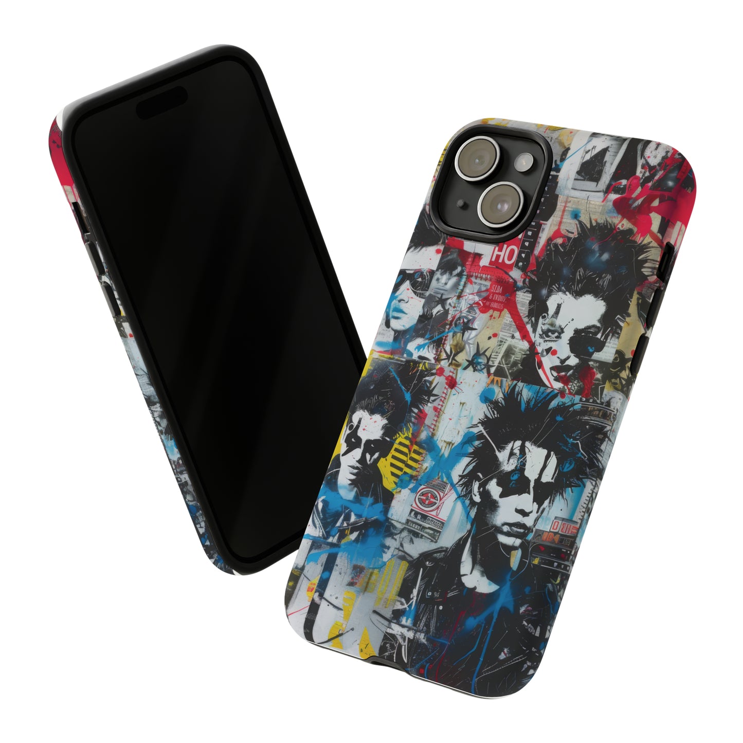 Urban Punk Graffiti Art Phone Case, Durable Protective Cover for Latest Models, Eye-Catching Street Style Accessory, Tough Cases