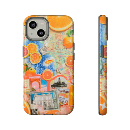 Custodia per telefono collage da viaggio Citrus Escape, design vivace per le vacanze estive per smartphone, custodie resistenti 