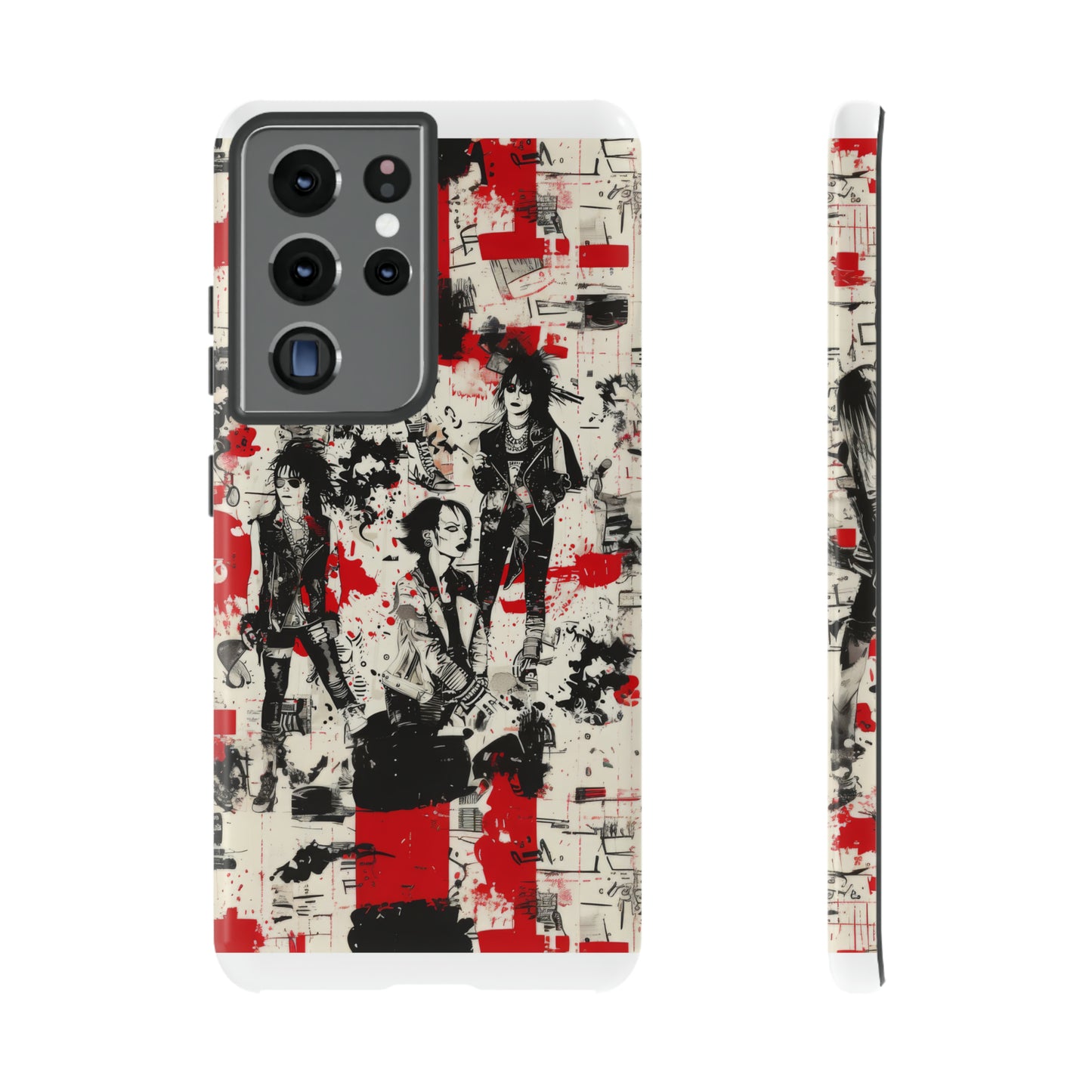 Rock Rebel Grunge-Telefonhülle, schlagfeste Hülle für Trendsetter, künstlerisches Punkrock-Design, robuste Telefonhüllen