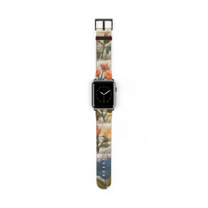 Cozy Autumn Vibes Knitted Pattern Apple Watch Band, Warm Tones & Textured Design Smartwatch Strap. Apple Watch Band Apple Watch Straps For Series 4 5 6 7 8 9 ULTRA SE 38/40/41mm & 42/44/45mm Vegan Faux Leather Band