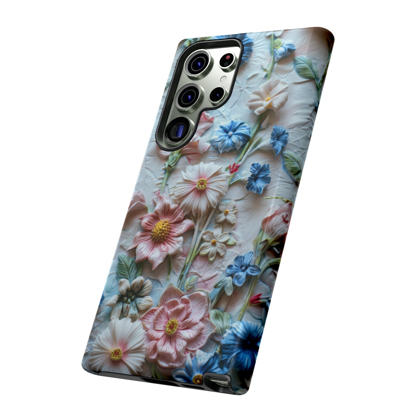 Florale Handyhülle, 3D Blumentextur Handyhülle, Schützendes &amp; stylisches Smartphone Accessoire, Robuste Handyhüllen 