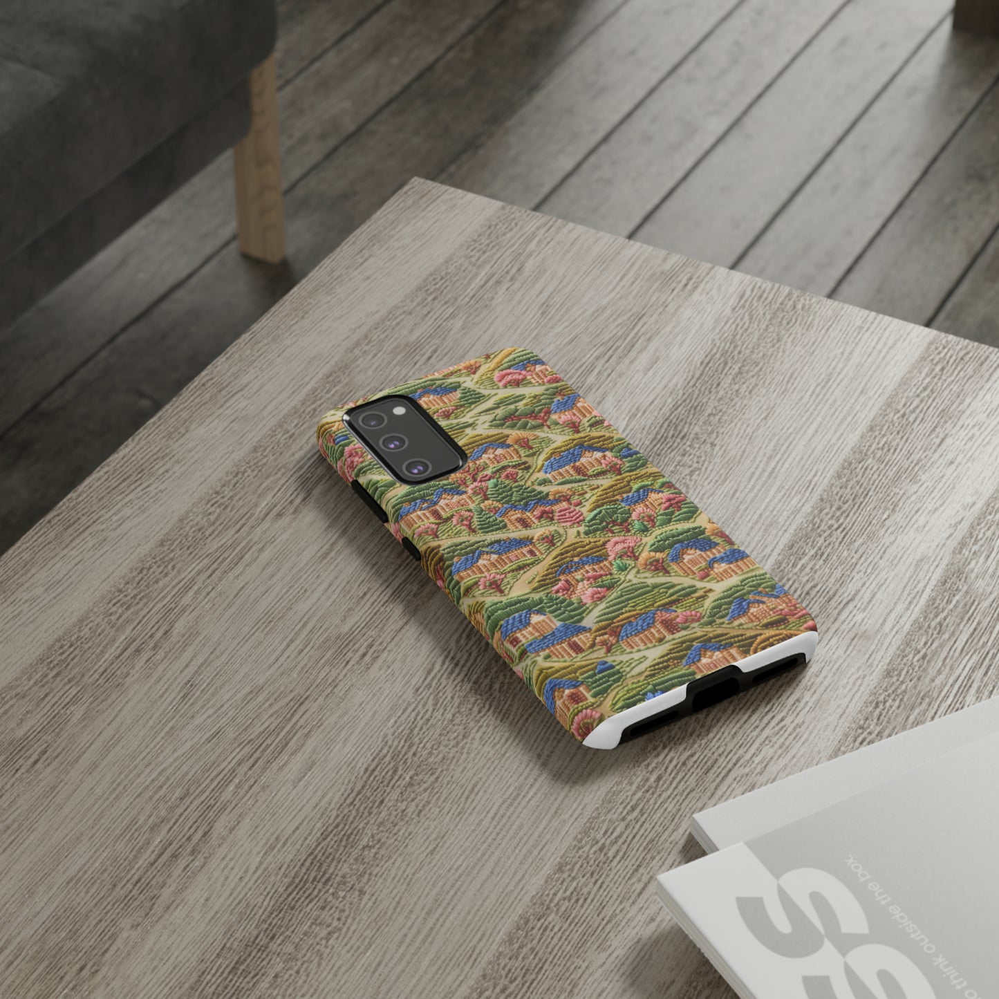 Caratteristica custodia per iPhone trapuntata in stile country, design patchwork affascinante, cover per telefono artistica e protettiva, custodie per telefono resistenti