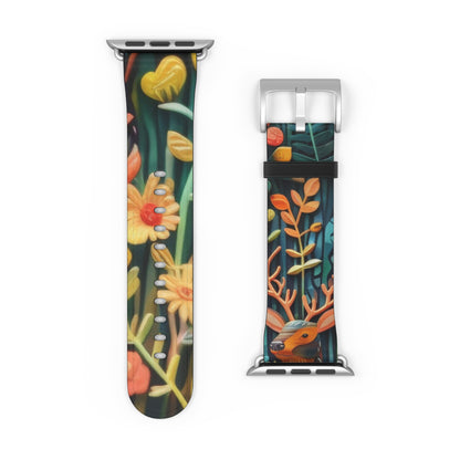 Cinturino per Apple Watch Fauna e flora della foresta incantata, Whimsical Woodland CreatK 