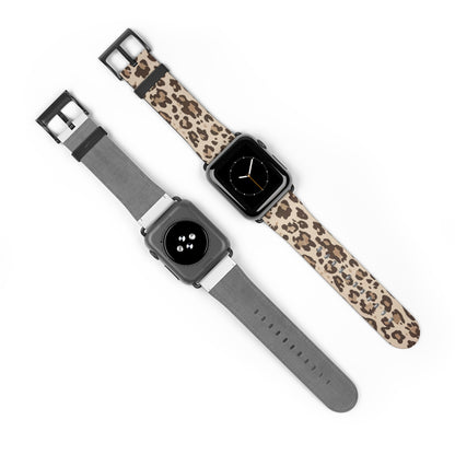 Safari Chic Leopardenmuster Apple Watch Band | Armband mit Wildtiermuster. Apple Watch Band Apple Watch Armbänder für Serie 4 5 6 7 8 9 ULTRA SE 38/40/41 mm und 42/44/45 mm veganes Kunstlederband 