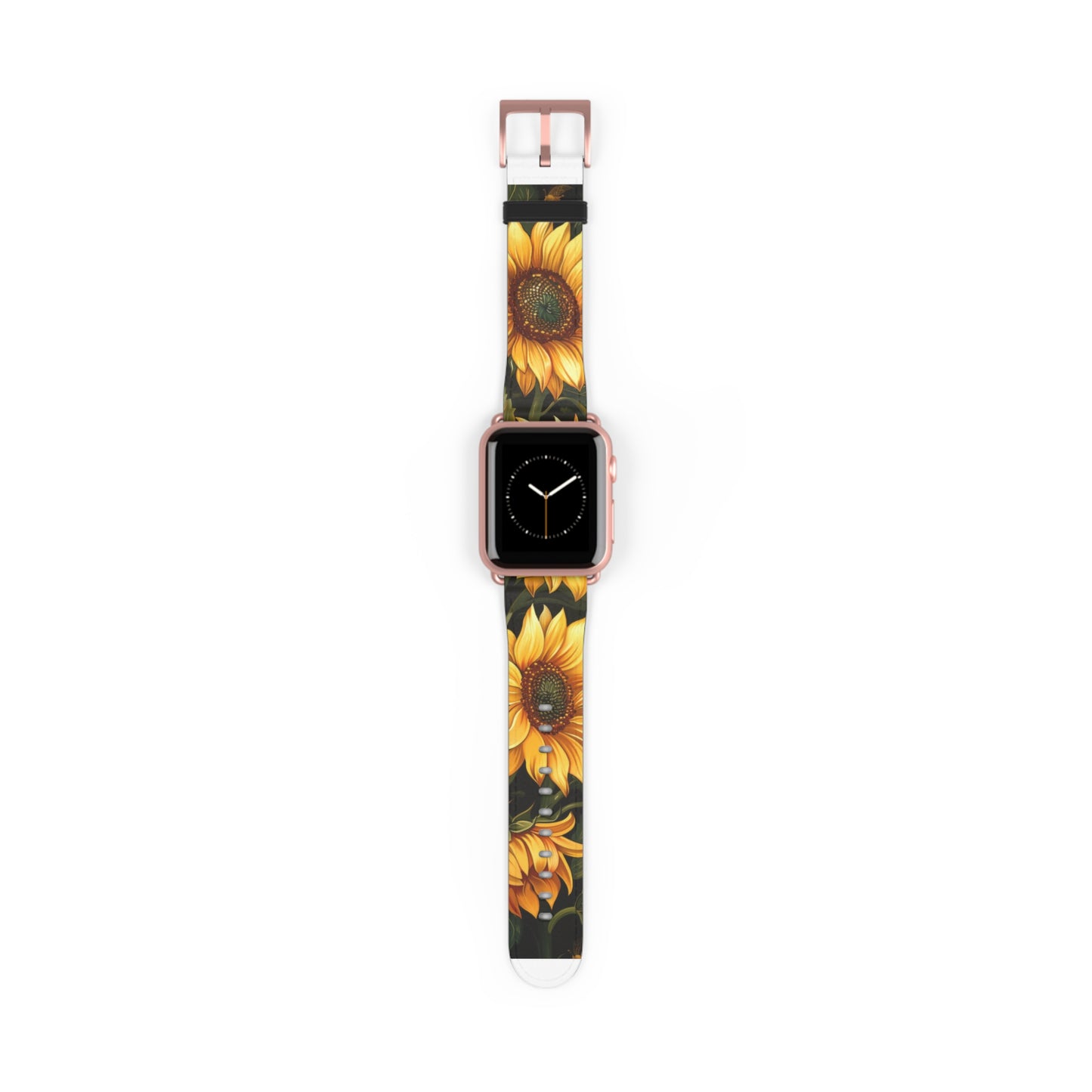 Radiant Sunflower Field Apple Watch Band, Vibrant Summer Blossoms, Cheerful Botanical Smartwatch Strap. Apple Watch Band Apple Watch Straps For Series 4 5 6 7 8 9 ULTRA SE 38/40/41mm & 42/44/45mm Vegan Faux Leather Band