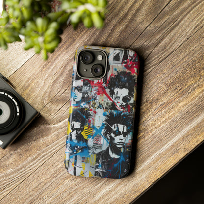 Urban Punk Graffiti Art Phone Case, Durable Protective Cover for Latest Models, Eye-Catching Street Style Accessory, Tough Cases