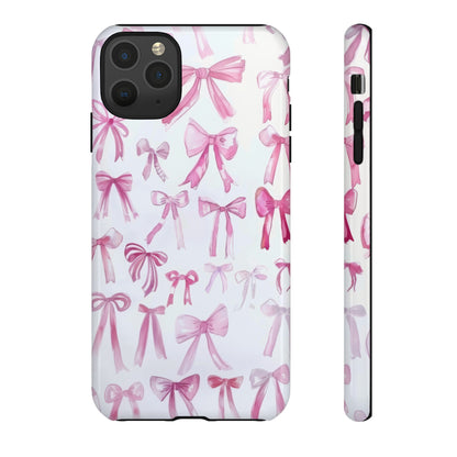 Pretty Pink Bows Phone Case, Feminine Ribbon Design Cover for Smartphones, Charming Accessory, Tough Phone Cases