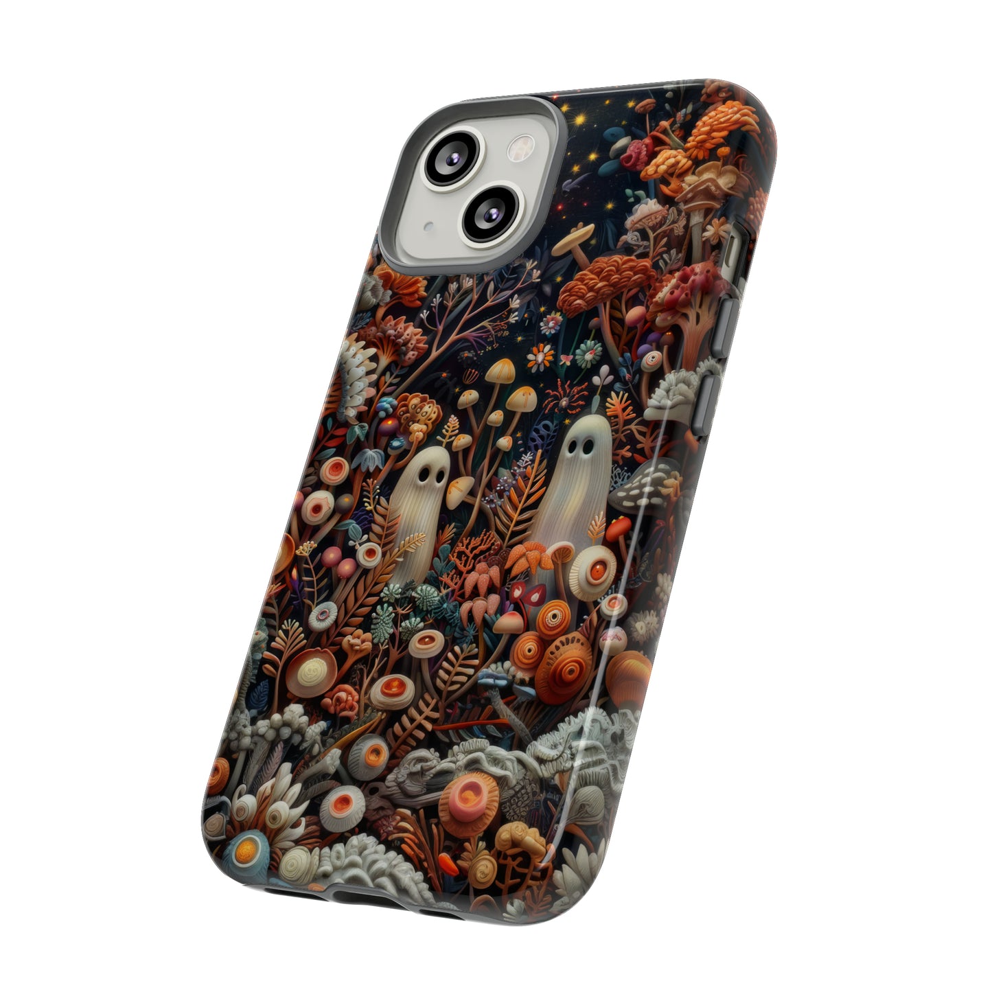 Cosmic Fantasy iPhone Case, Space-Themed Mushroom Design, Protective Cover with Galactic Charm, Tough Phone Cases