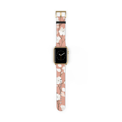 Floral Pattern Apple Watch Band, Elegant Cherry Blossom Design, Soft Pink High-Quality Silicone Strap for Stylish Wear. Apple Watch Band Apple Watch Straps For Series 4 5 6 7 8 9 ULTRA SE 38/40/41mm & 42/44/45mm Vegan Faux Leather Band