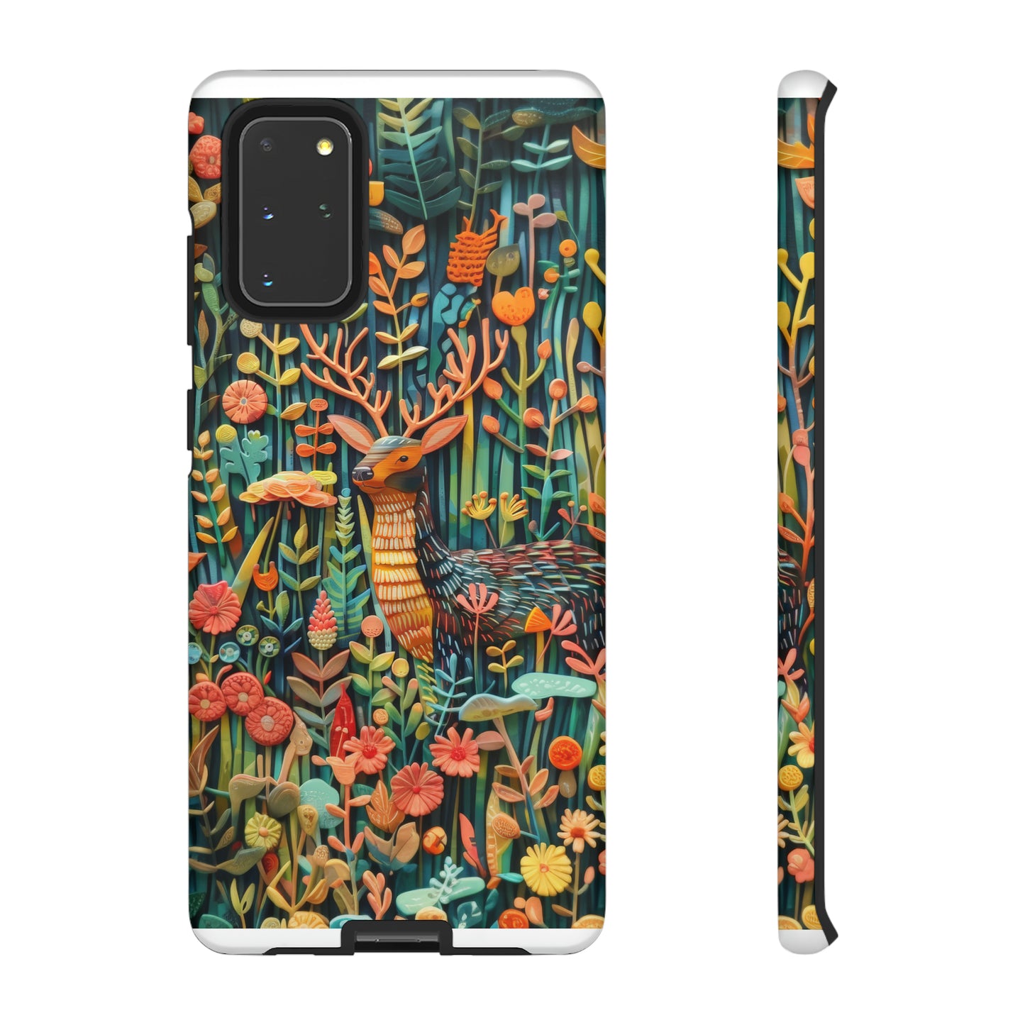 Mystical Woodland Stag iPhone Case, Vibrant Nature Scene, Artistic Protective Cover, Tough Phone Cases