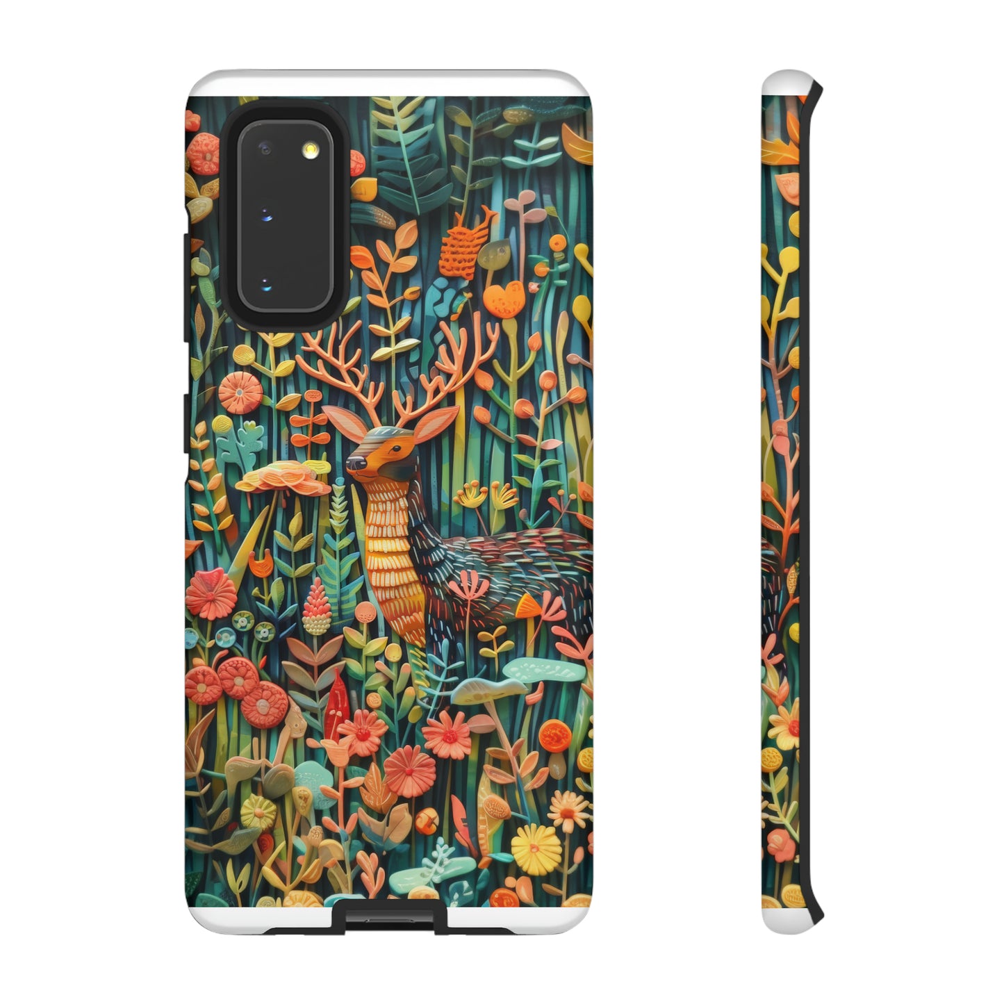 Mystical Woodland Stag iPhone Case, Vibrant Nature Scene, Artistic Protective Cover, Tough Phone Cases