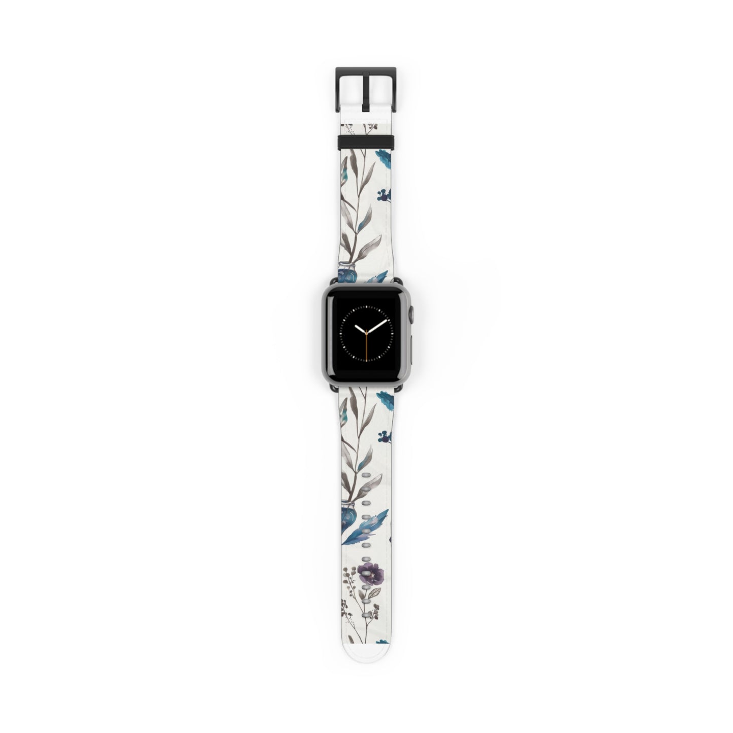 Florale Eleganz Apple Watch Band | Schickes Armband mit botanischem Design. Apple Watch Band Apple Watch Armbänder für Serie 4 5 6 7 8 9 ULTRA SE 38/40/41 mm und 42/44/45 mm veganes Kunstlederband 