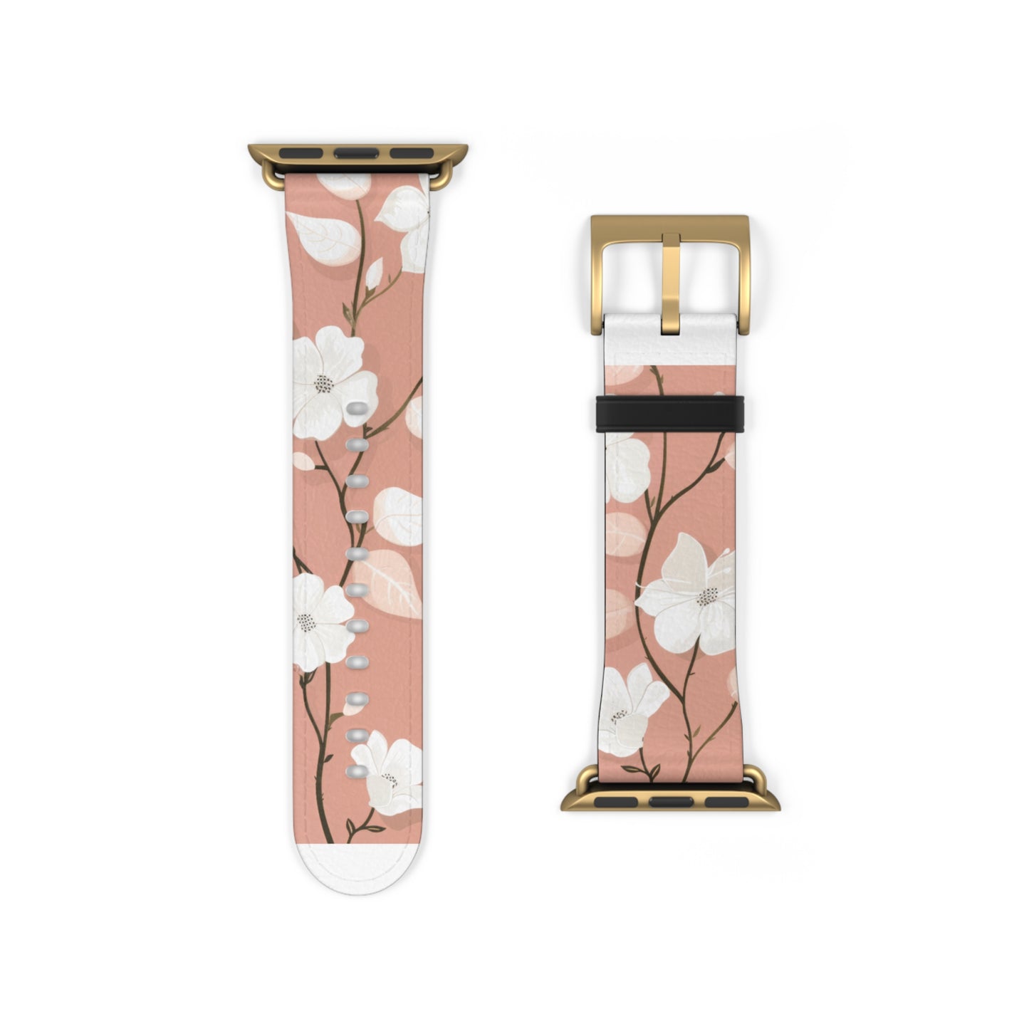 Floral Pattern Apple Watch Band, Elegant Cherry Blossom Design, Soft Pink High-Quality Silicone Strap for Stylish Wear. Apple Watch Band Apple Watch Straps For Series 4 5 6 7 8 9 ULTRA SE 38/40/41mm & 42/44/45mm Vegan Faux Leather Band