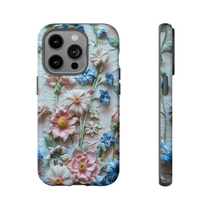 Florale Handyhülle, 3D Blumentextur Handyhülle, Schützendes &amp; stylisches Smartphone Accessoire, Robuste Handyhüllen 