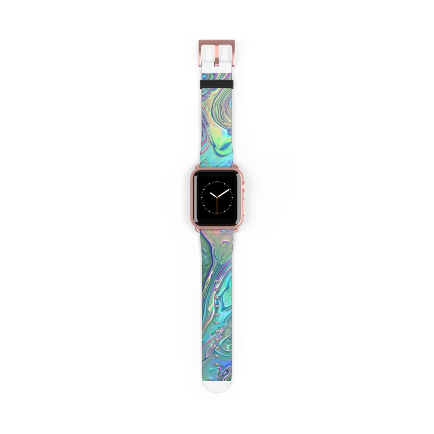 Iridescent Swirl Apple Watch Strap, Holographic Marbled Band, Mesmerizing Accessory for a Futuristic Style Statement. Apple Watch Band Apple Watch Straps For Series 4 5 6 7 8 9 ULTRA SE 38/40/41mm & 42/44/45mm Vegan Faux Leather Band