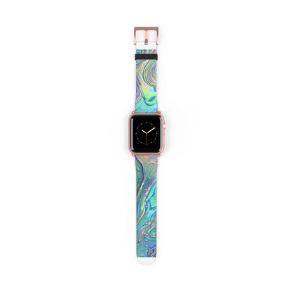 Iridescent Swirl Apple Watch Strap, Holographic Marbled Band, Mesmerizing Accessory for a Futuristic Style Statement. Apple Watch Band Apple Watch Straps For Series 4 5 6 7 8 9 ULTRA SE 38/40/41mm & 42/44/45mm Vegan Faux Leather Band