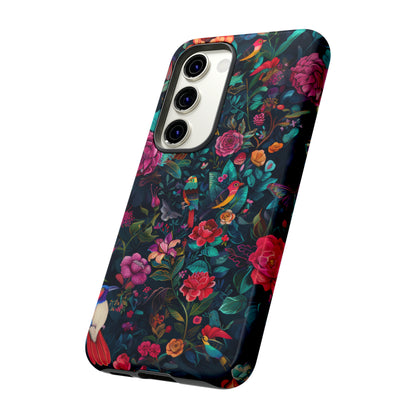 Tropische Vögel und Blüten iPhone Hülle, Exotisches Blumenparadies, Lebendige Schutzhülle, Robuste Handyhülle