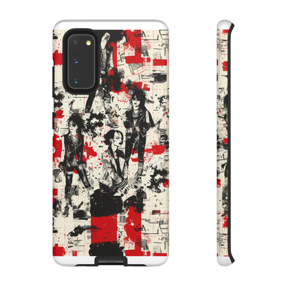 Rock Rebel Grunge-Telefonhülle, schlagfeste Hülle für Trendsetter, künstlerisches Punkrock-Design, robuste Telefonhüllen