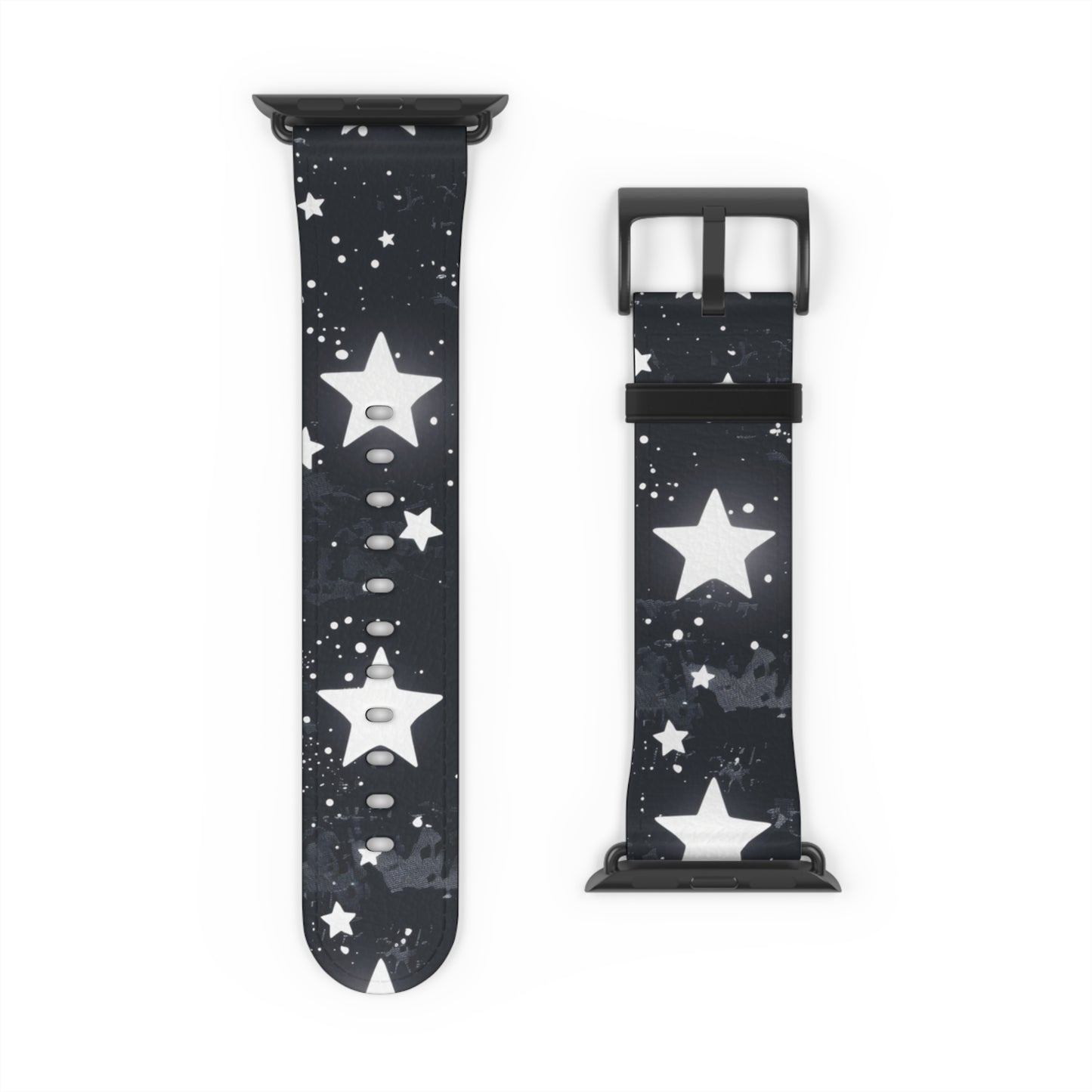 Celestial Stars Night Sky Smartwatch Band | Galactic Theme Watch Strap | Fashionable Astronomy-Inspired Accessory. Apple Watch Band Apple Watch Straps For Series 4 5 6 7 8 9 ULTRA SE 38/40/41mm & 42/44/45mm Vegan Faux Leather Band