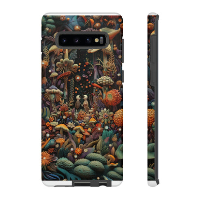 Custodia per telefono Foresta incantata, Design mistico di funghi e foglie, Cover protettiva magica per telefono, Custodie per telefono resistenti