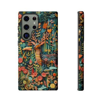 Mystical Woodland Stag iPhone Case, Vibrant Nature Scene, Artistic Protective Cover, Tough Phone Cases