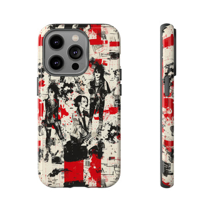 Rock Rebel Grunge-Telefonhülle, schlagfeste Hülle für Trendsetter, künstlerisches Punkrock-Design, robuste Telefonhüllen