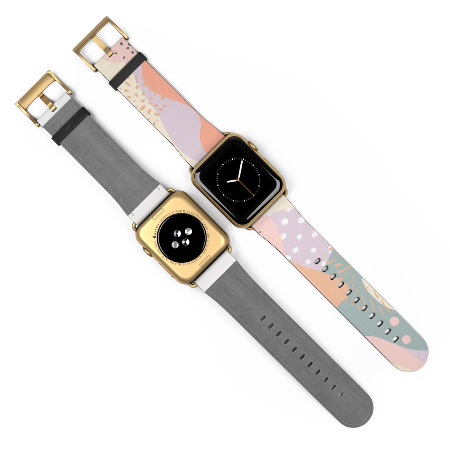 Modern Pastel Apple Watch Strap, Abstract Geometric Pattern Band, Chic Contemporary Accessory for Trendsetters. Apple Watch Band Apple Watch Straps For Series 4 5 6 7 8 9 ULTRA SE 38/40/41mm & 42/44/45mm Vegan Faux Leather Band