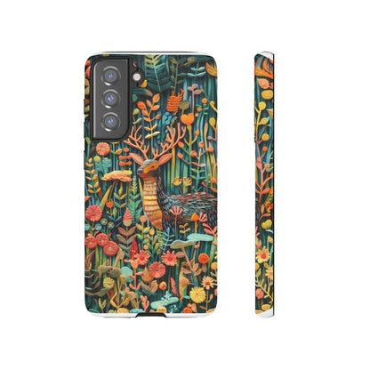 Mystical Woodland Stag iPhone Case, Vibrant Nature Scene, Artistic Protective Cover, Tough Phone Cases