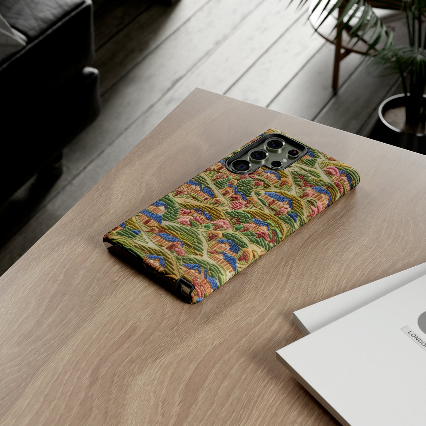 Caratteristica custodia per iPhone trapuntata in stile country, design patchwork affascinante, cover per telefono artistica e protettiva, custodie per telefono resistenti