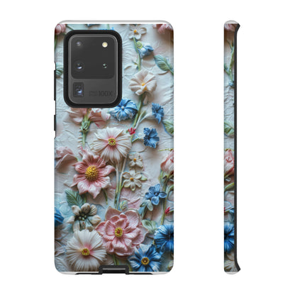 Florale Handyhülle, 3D Blumentextur Handyhülle, Schützendes &amp; stylisches Smartphone Accessoire, Robuste Handyhüllen 